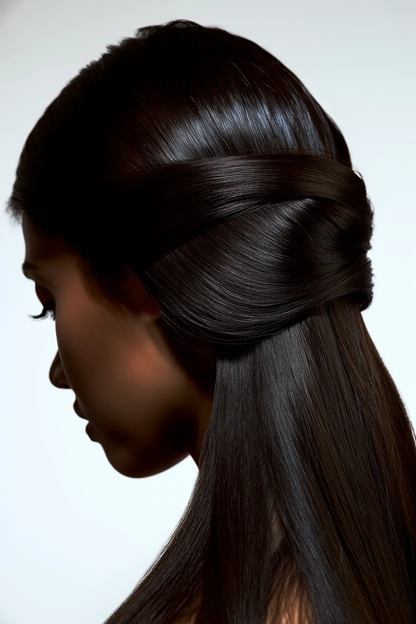 high sleek ponytail