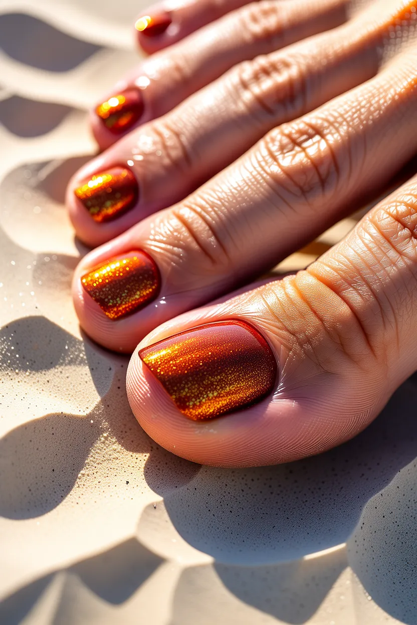 metallic copper shimmer overlays