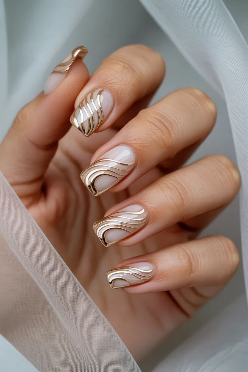 golden chrome swirls