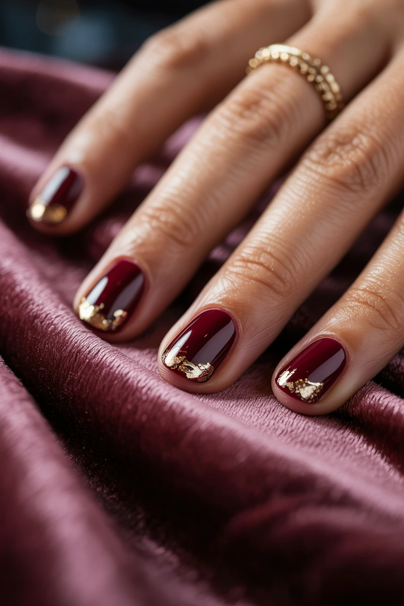 gold foil burgundy
