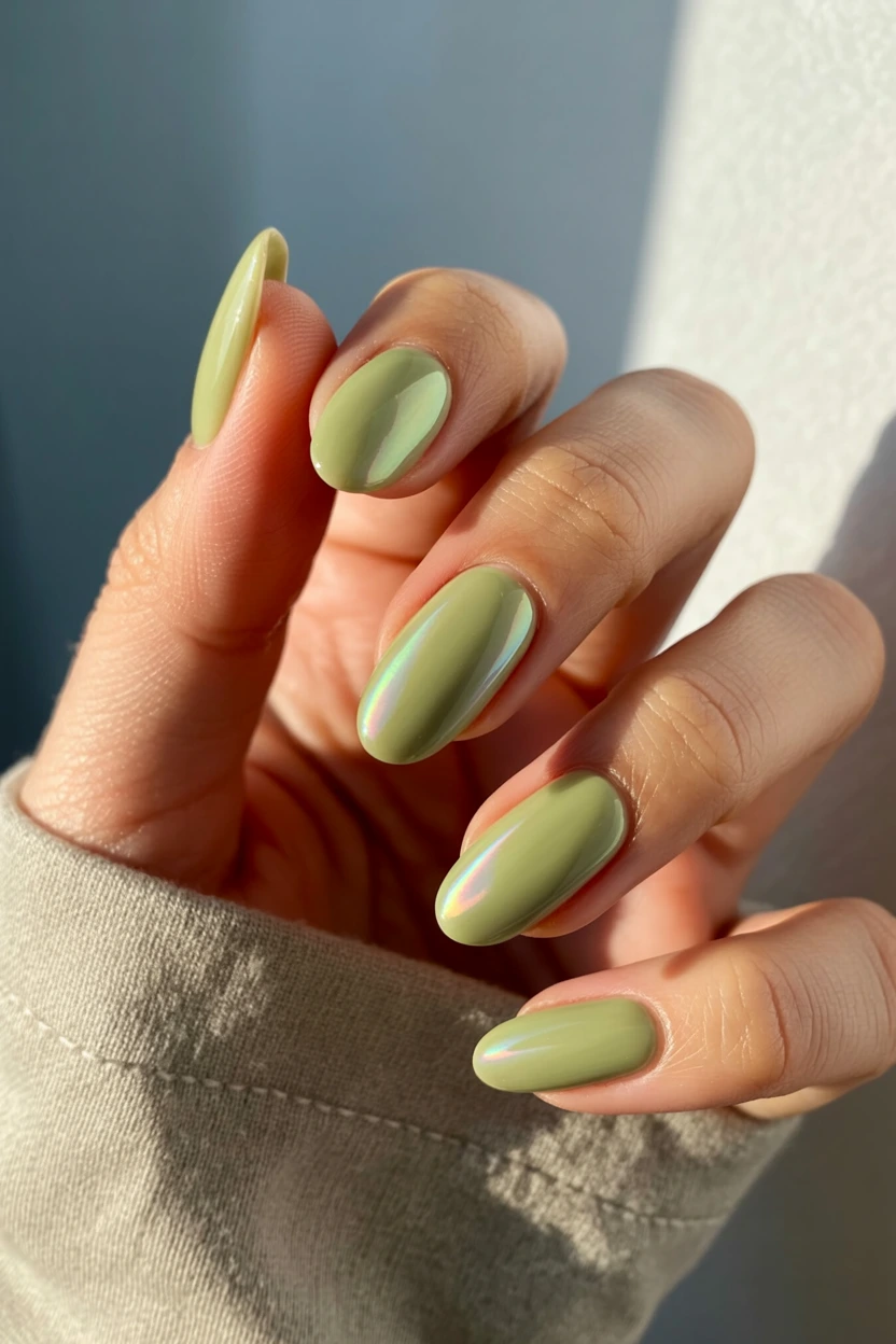 muted pistachio glazed almond
