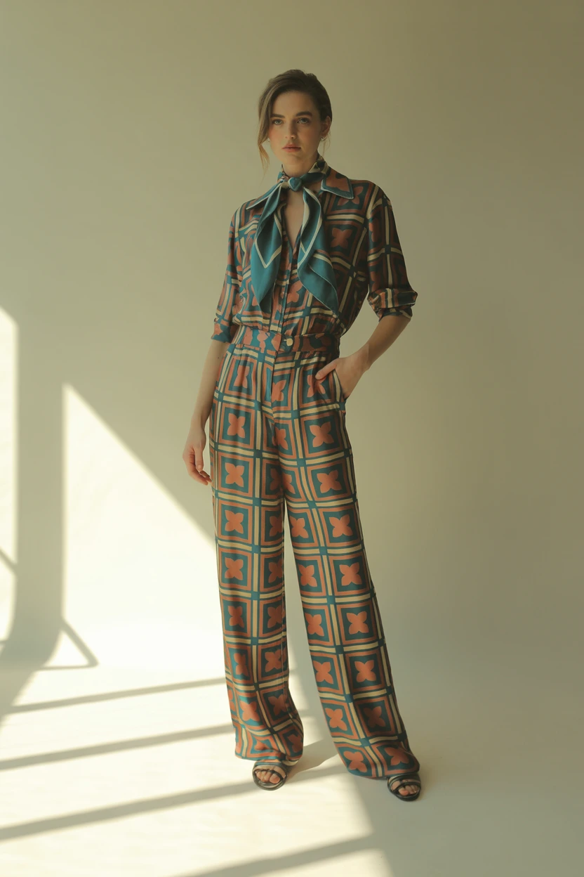 silk bandana groovy jumpsuit