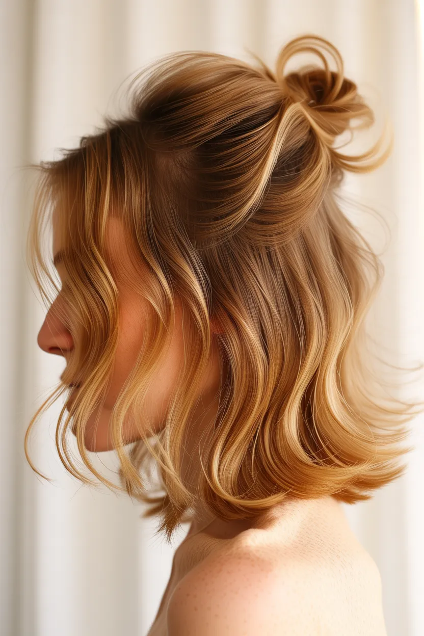 half-up top knot