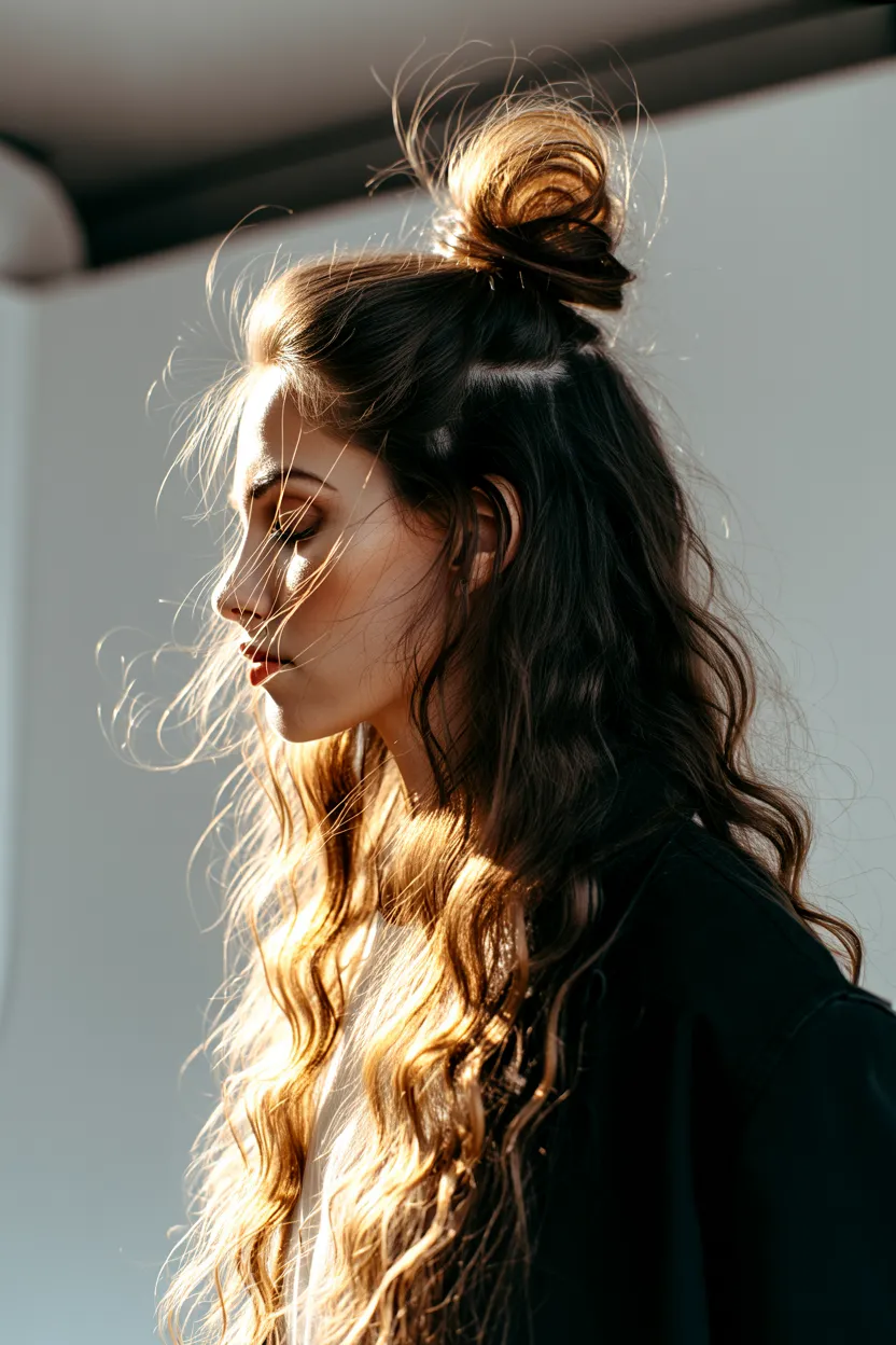 half-up top knot