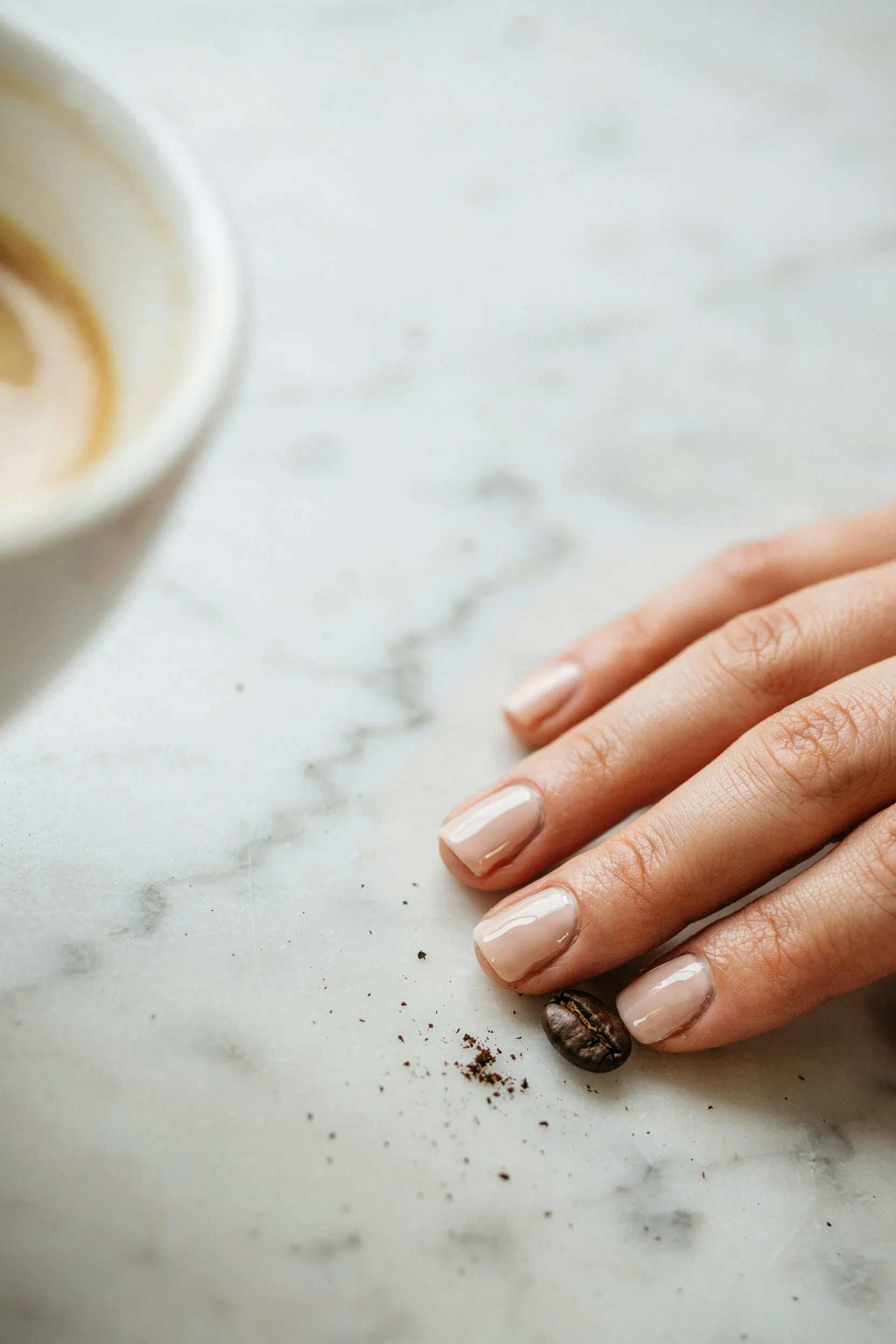 creamy latte square nails