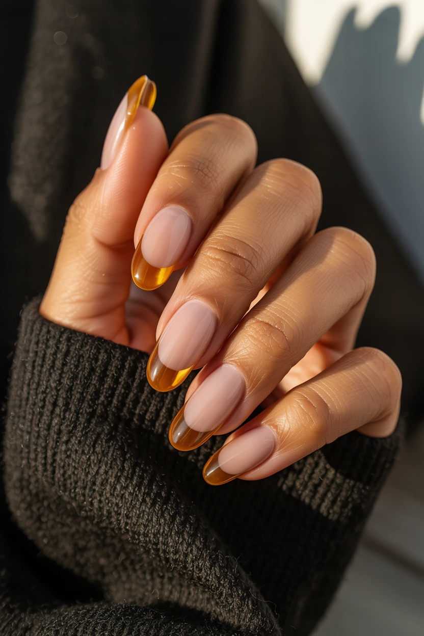 golden amber tip accents