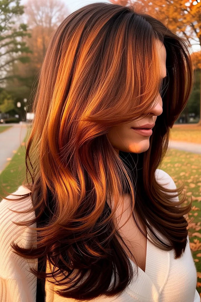 cinnamon brunette layers