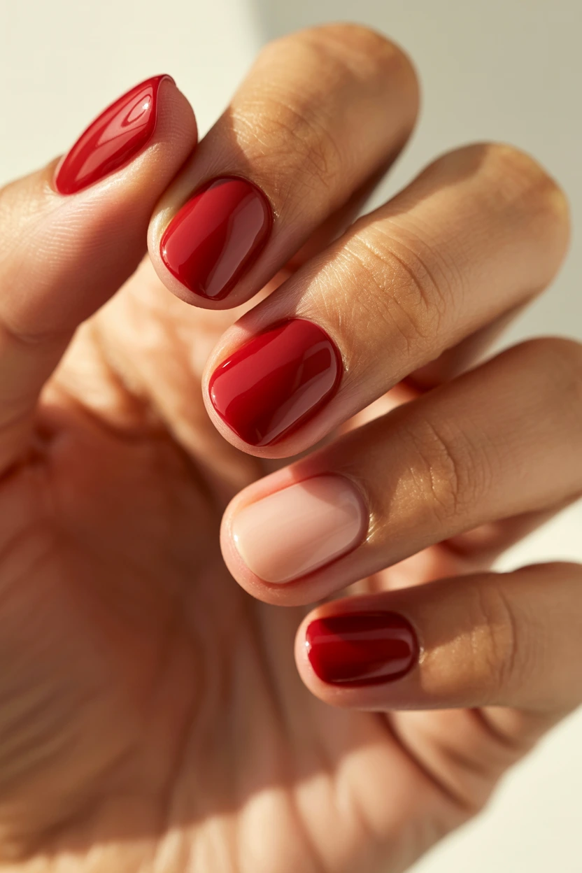 minimalist red half moon