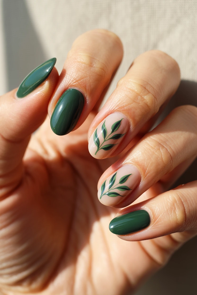 pine green botanical leaf