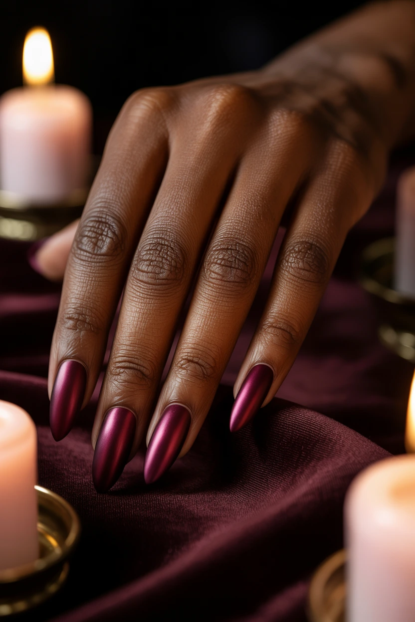 burgundy wine satin