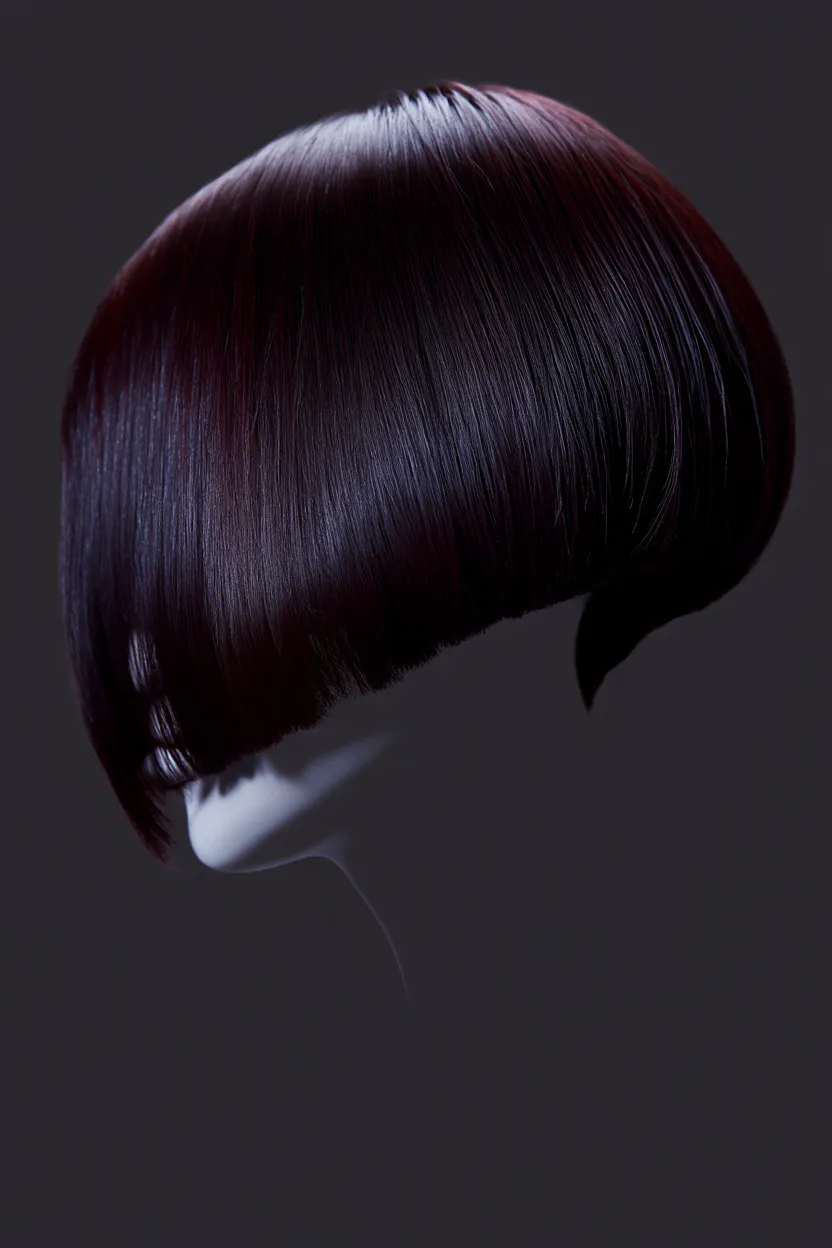 asymmetrical sleek bob