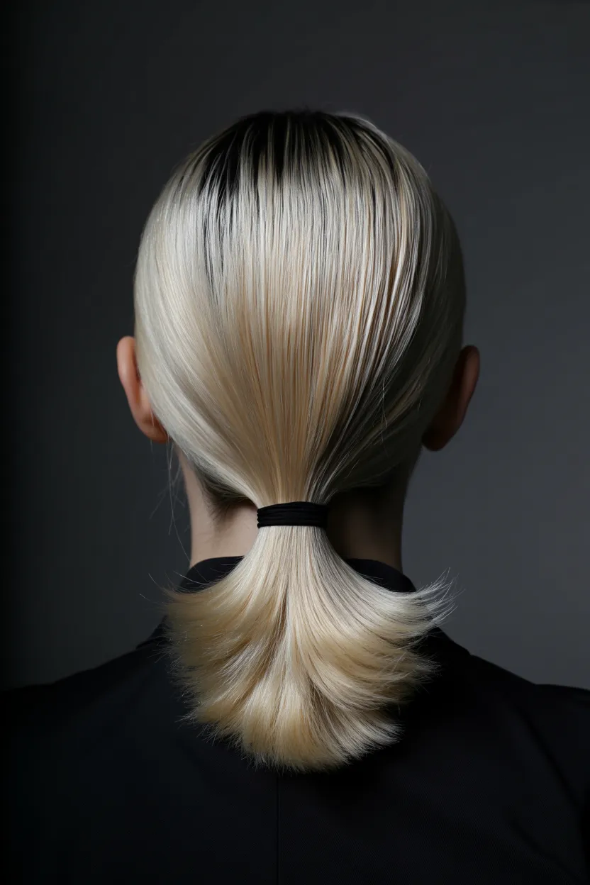 low sleek ponytail