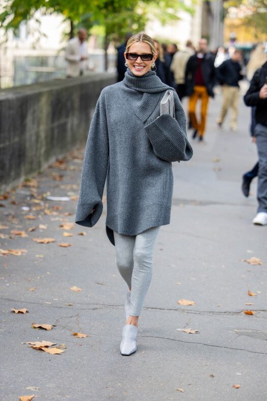 Leggings with a sweater dress