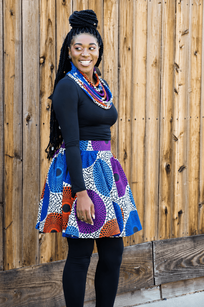 Solid leggings with a printed skirt(1)